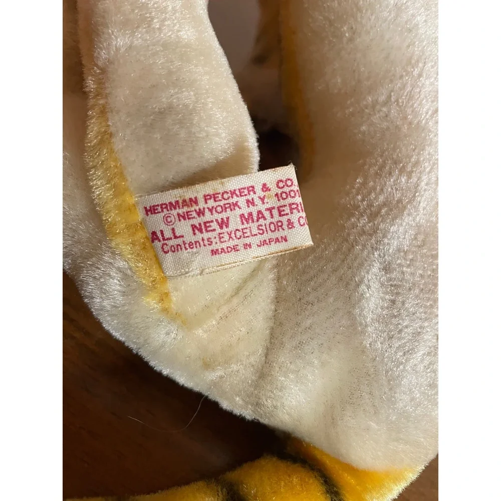 Vintage Tiger Cub Plush Stuffed Animal Herman Pecker Striped 9 Inch Toy